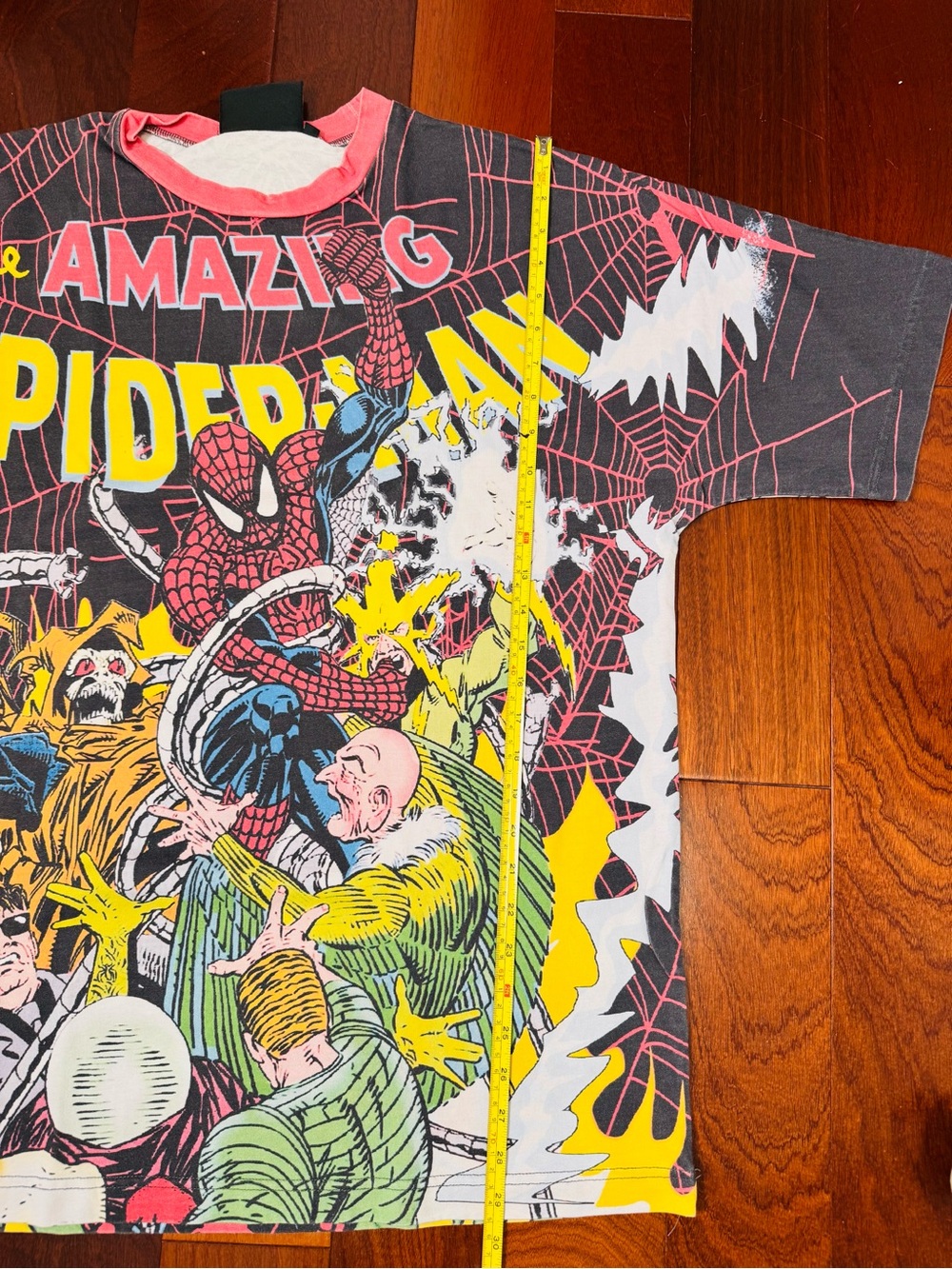 Vintage The Amazing Spider-Man Graphic Tee - Black/Yellow/Pink - Picture 4 of 5
